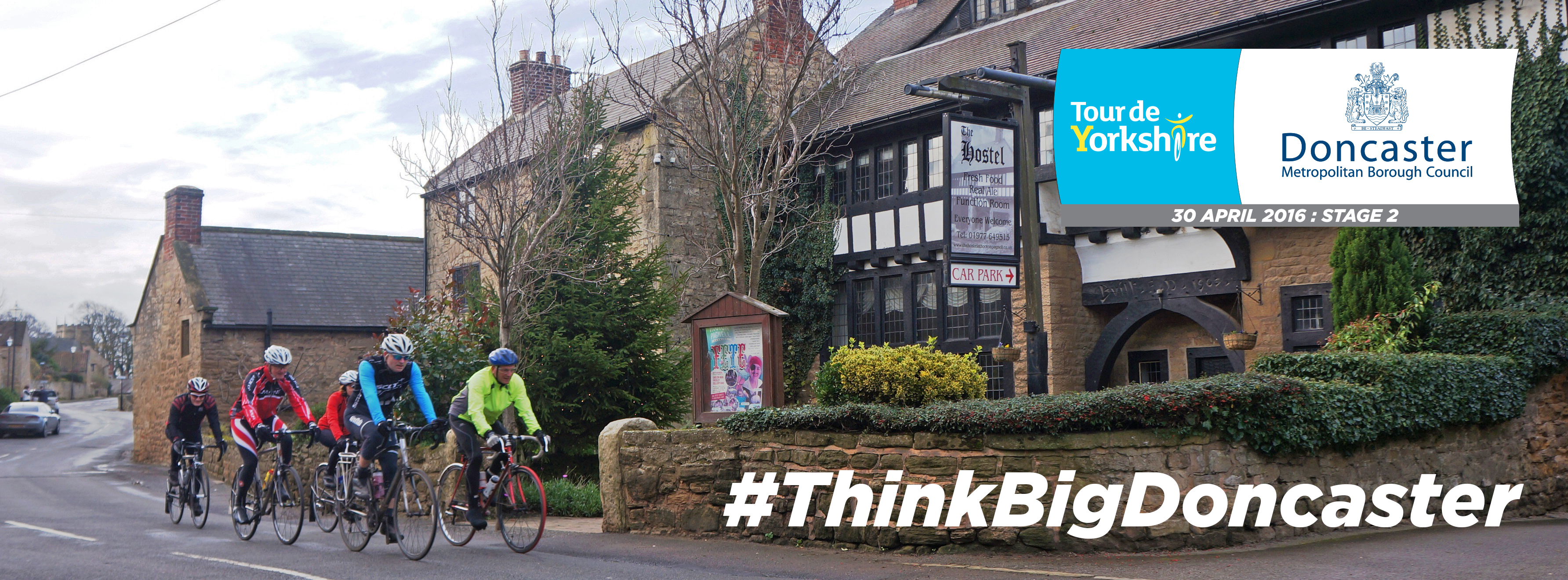 Bike riders travelling through Hooton Pagnell. #ThinkBigDoncaster